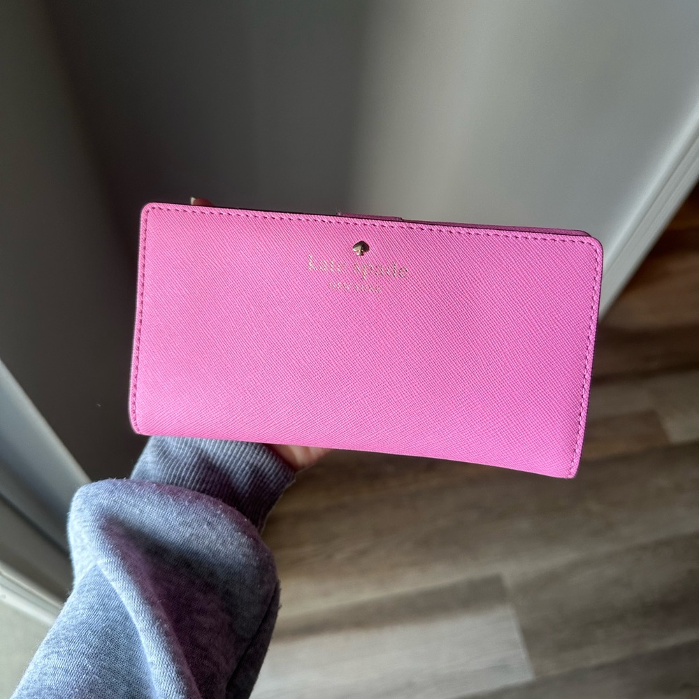 Madison Large Slim Bifold Wallet - Hot Pink